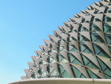 Singapore, Singapore - Oct 6, 2011: Esplanade theatres, One of singapore's best known landmark. The building contains an concert hall ,library and a shopping mallのeditorial素材