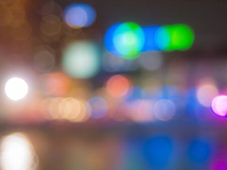 Abstract background blur bokeh light up city in the nightの写真素材