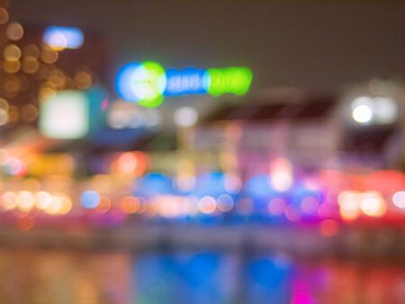 Abstract background blur bokeh light up city in the nightの写真素材