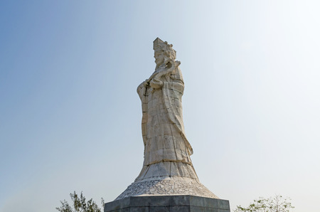 A-Ma goddess statue or tin hau in a-ma cultural village coloane island macau chinaの写真素材