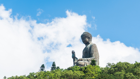 Tian tan buddha of po lin monastery in lantau island hongkong chinaの写真素材