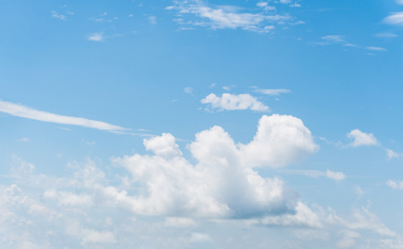 Beautiful white clouds and blue sky in the morningの写真素材