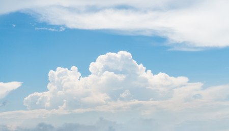 Beautiful white clouds and blue sky in the morningの写真素材
