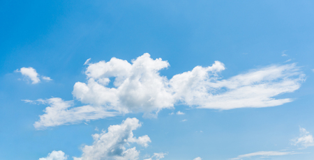 Beautiful white clouds and blue sky in the morningの写真素材