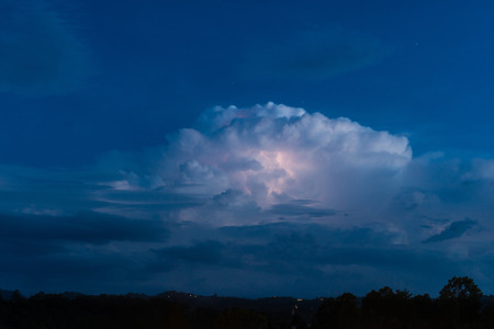 Big cloud and blue night sky at khao kho phetchabun thailandの写真素材