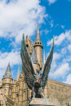 Osaka, Japan - Nov 24, 2017: Hogwarts castle in The Wizarding World of Harry Potter zone at Universal Studios Japan (USJ). Universal Studios Japan is the famous theme park in osakaのeditorial素材