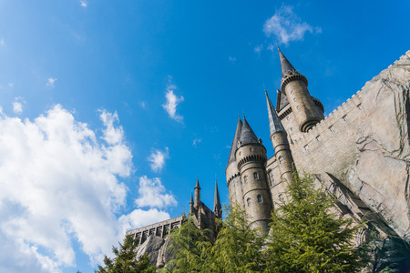 Osaka, Japan - Nov 24, 2017: Hogwarts castle in The Wizarding World of Harry Potter zone at Universal Studios Japan (USJ). Universal Studios Japan is the famous theme park in osakaのeditorial素材
