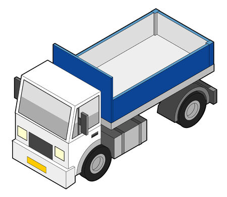 Isometric Vector Dumper Truck [Empty]のイラスト素材
