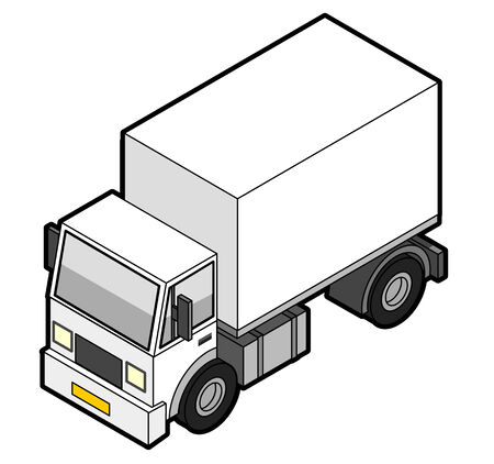 Isometric Delivery Truckのイラスト素材