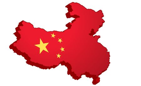 3D Map of mainland Chinaのeditorial素材