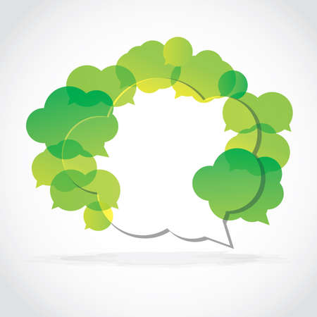 Speech cloud collection green