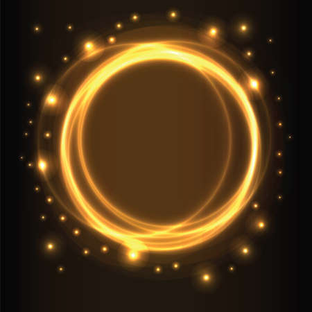 Abstract background, yellow glowing circlesのイラスト素材