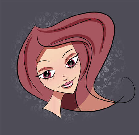 Portrait of a beautiful, vector illustrationのイラスト素材