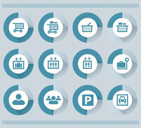 Collection of flat icons, vector illustrationのイラスト素材