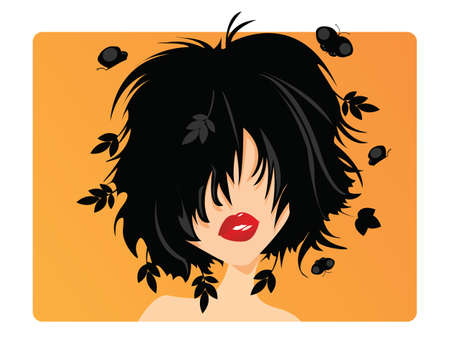 Portrait of a beautiful girl, vectorのイラスト素材
