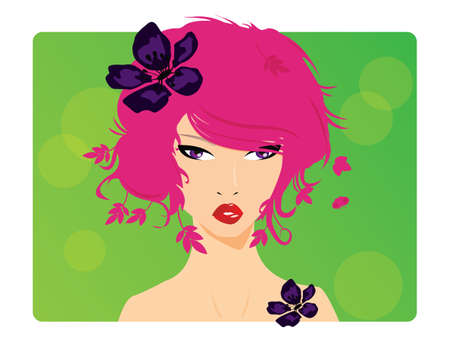Portrait of a beautiful girl, vectorのイラスト素材