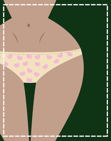 Vector illustration of a girl s front in underwearのイラスト素材