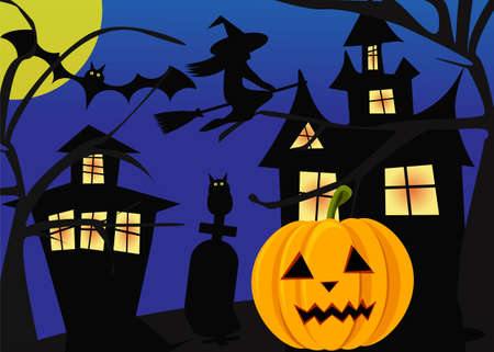 Halloween background, vectorのイラスト素材