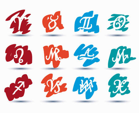 Set of zodiac signs, vectorのイラスト素材