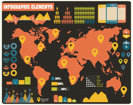 Collection of infographic elements, vectorのイラスト素材