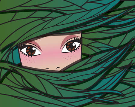 Fairy forest girl, vector illustrationのイラスト素材