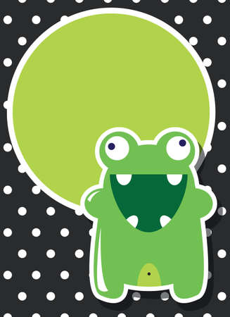 Card with cute monster, vectorのイラスト素材