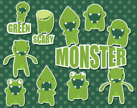 Collection of cute monsters, vectorのイラスト素材