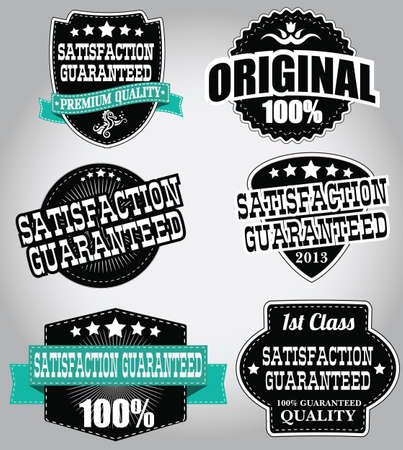 Set of vintage retro labels, stamps, ribbons, marks and calligraphic design elements, vectorのイラスト素材