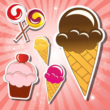 Collection of sweets, vectorのイラスト素材