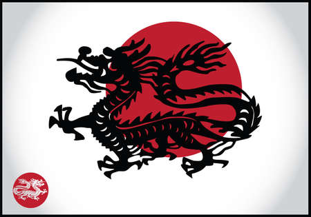 Asian traditional dragon, vectorのイラスト素材