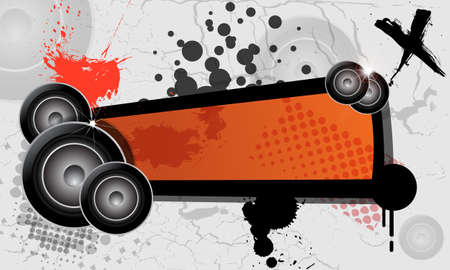 Urban grungy music banner with place for text, vectorのイラスト素材