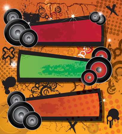 Urban grungy music banners with place for text, vectorのイラスト素材