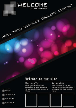 Website template elements, futuristic, homepage, vectorのイラスト素材