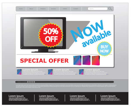 Editable website template for sales, vectorのイラスト素材