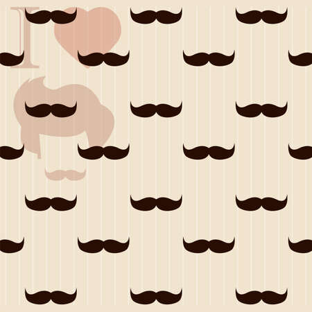 Vintage retro hipster mustache wallpaperのイラスト素材