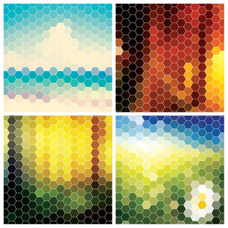Collection of abstract geometric colorful backgrounds, pattern design elements, vector illustration