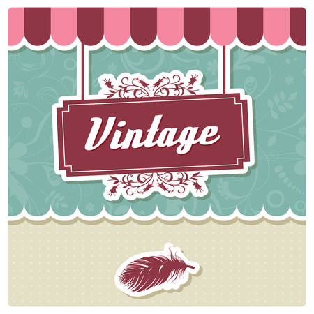 Vintage retro card design, greeting, menu, invitation, birthday , vector illustrationのイラスト素材