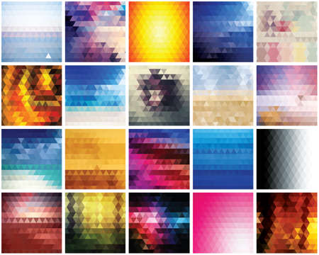 Collection of 20 abstract triangles backgrounds