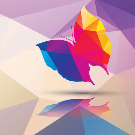 Geometric polygonal butterfly pattern designのイラスト素材