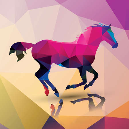 Geometric polygonal horse pattern designのイラスト素材