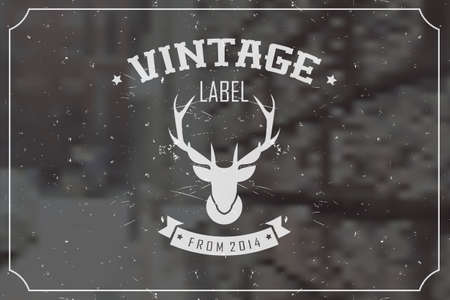 Vintage retro label, badge, stamp, ribbon, marks and typographic design elements, vector illustrationのイラスト素材