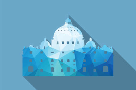 World landmark, St Peter s Basilica, Rome, Vatican, vector illustrationのイラスト素材