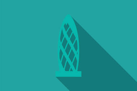 World landmark, Swiss Re Building, London, UK, Europe, vector illustrationのイラスト素材