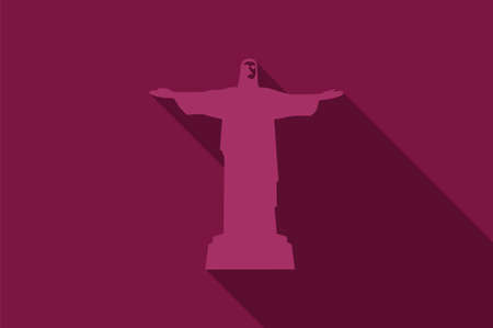 World landmark, Christ The Redeemer, Rio De Janeiro, Brazil, South America, vector illustrationのイラスト素材