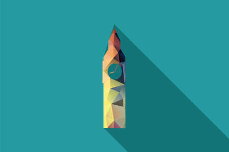 World landmark, Clock Tower, London, UK, Europe, vector illustrationのイラスト素材