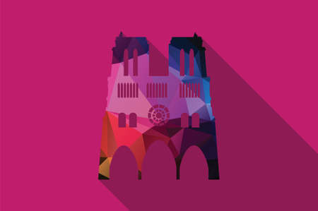 World landmark, The Notre-dame, Paris, France, Europe, vector illustrationのイラスト素材