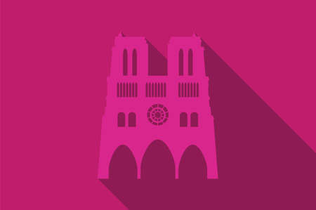 World landmark, The Notre-dame, Paris, France, Europe, vector illustrationのイラスト素材