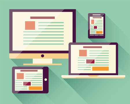 Collection of flat icons mobile smart gadget のイラスト素材