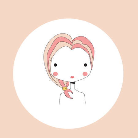 Horoscope Cancer sign, girl head, vector illustrationのイラスト素材