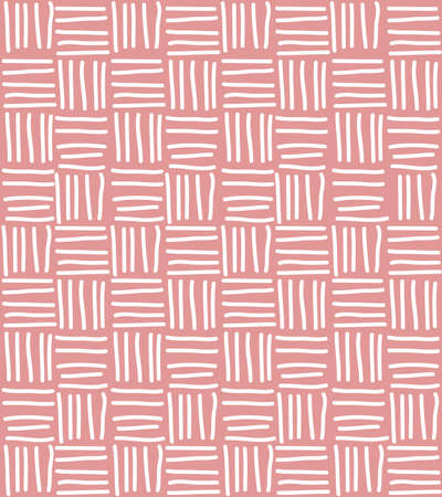 Seamless pattern with hand drawn line grid, vector illustrationのイラスト素材
